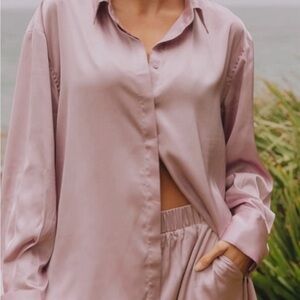 Elegant Mauve Satin Blouse